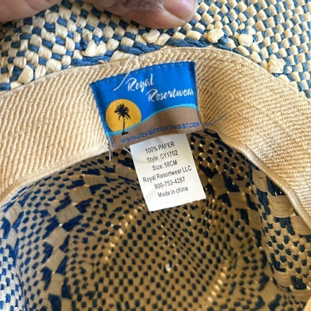 Royal Resortwear Paper Wide Brim Hat 58cm